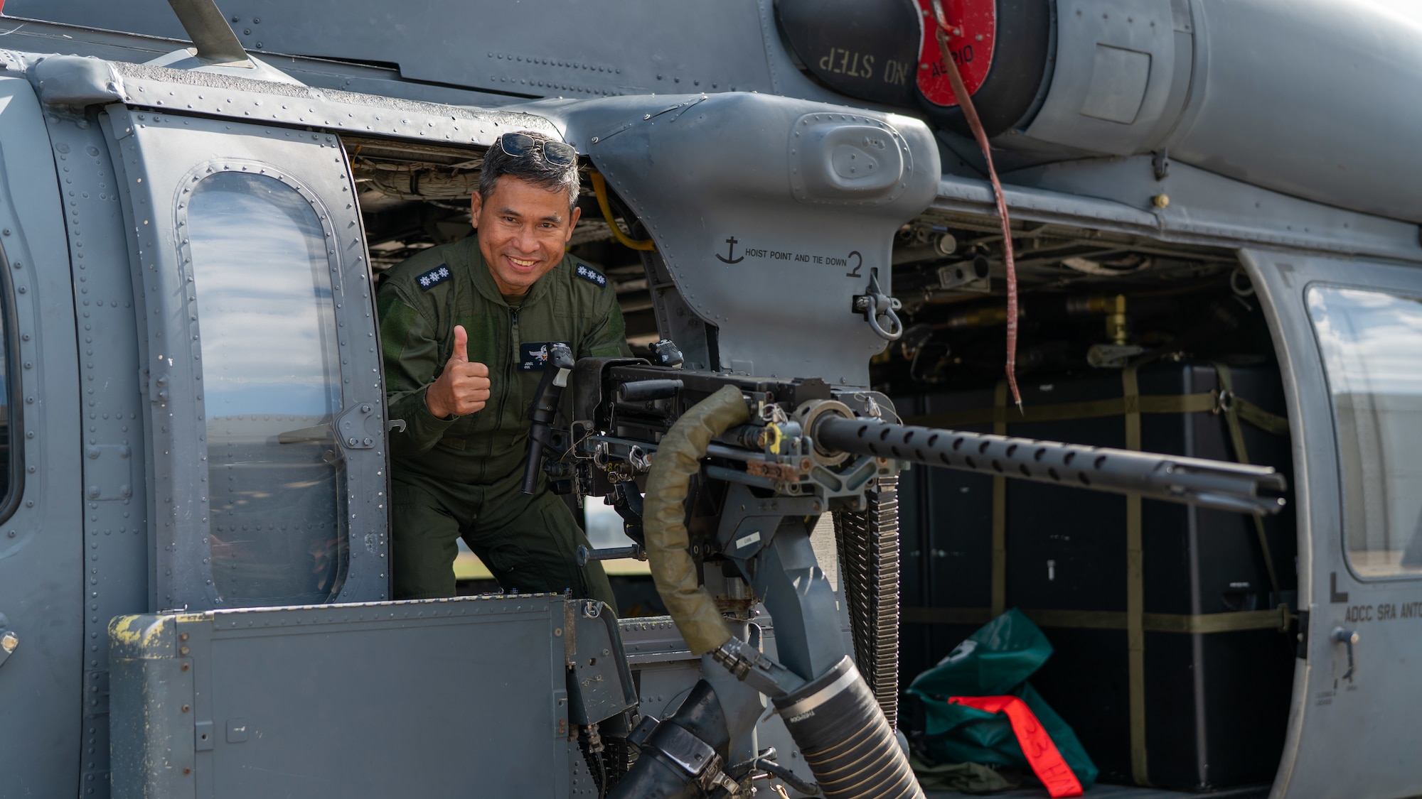 A Philippine Air Force member poses for a photo.