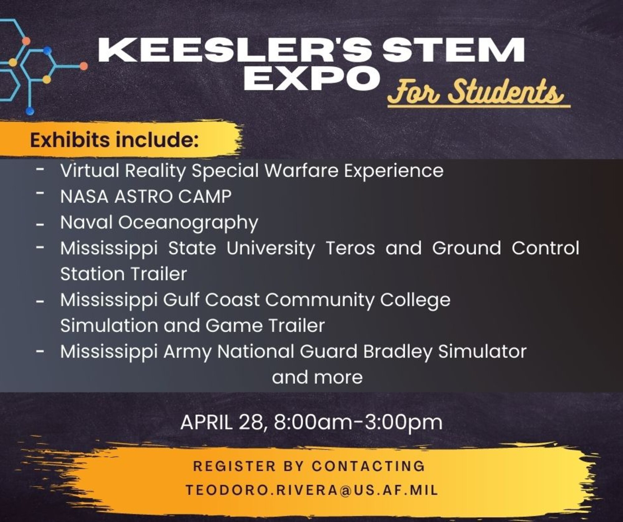 This graphic was created on March 6, 2023, to provide information on Keesler's STEM Expo.
