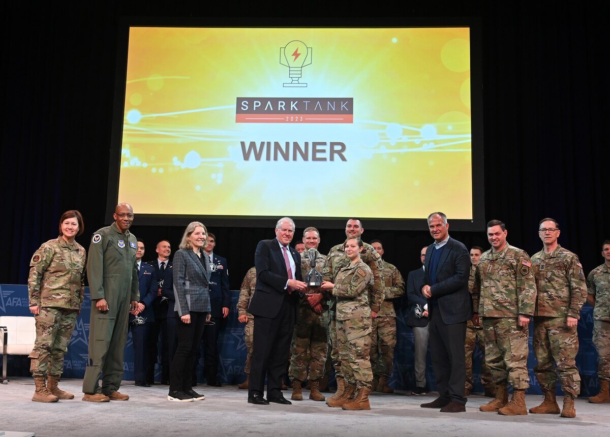 Air Force Spark Tank participants gathered March 8, 2023.