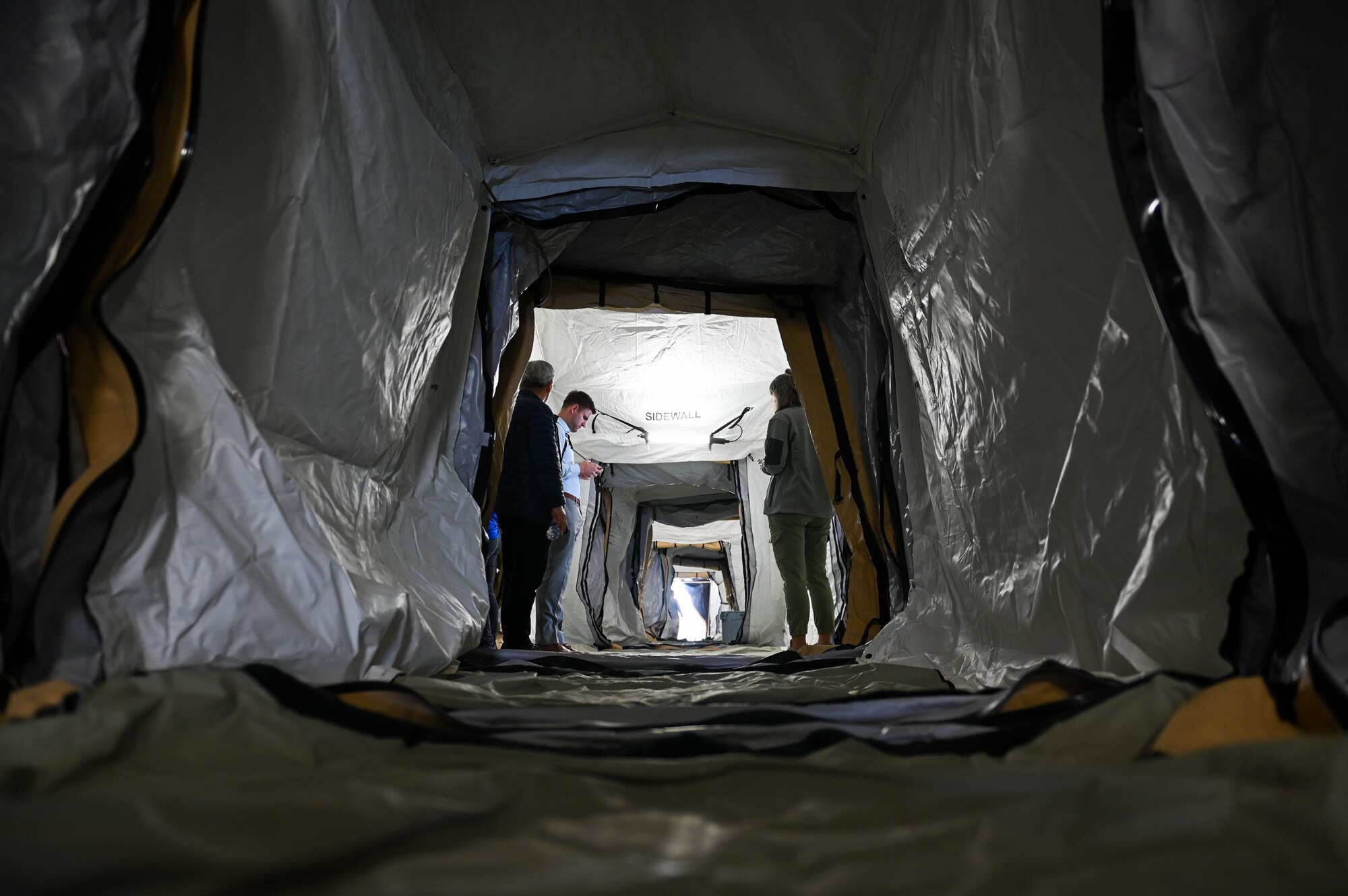 United States Agency for International Development and U.S. Embassy personnel survey the field hospital on the grounds of Mustafa Kemal University in Serinyol, Hatay, Türkiye, March 7, 2023