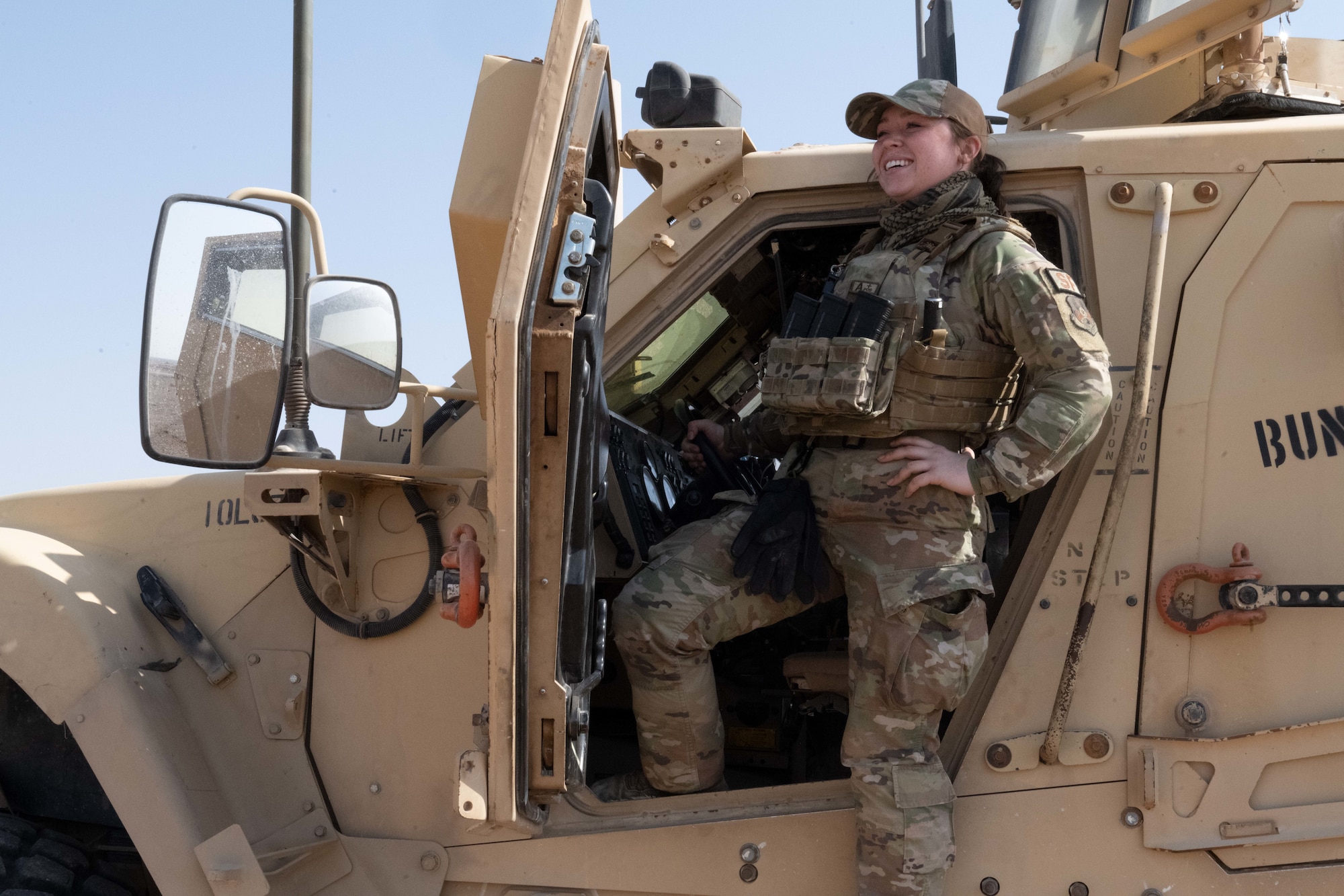 U.S. Air Force Airman 1st Class Hanna Smith is 22 years old and has seemingly already lived two distinct lives.  The 332d Expeditionary Security Forces, Rapid Response Airman already shines among her peers, performing tasks not everyone can, like driving the Mine-Resistant Ambush Protected All-Terrain Vehicle or M-ATV.