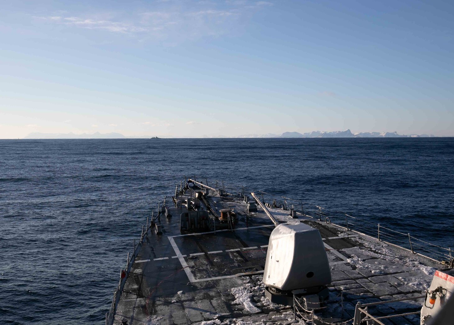 (March 8, 2023) The Arleigh Burke-class guided-missile destroyer USS Arleigh Burke (DDG 51) participates in exercise Joint Warrior 23-1 with other NATO allies in the North Sea, March 8, 2023. Arleigh Burke is on a scheduled deployment in the U.S. Naval Forces Europe area of operations, employed by U.S. Sixth Fleet to defend U.S., allied and partner interests.