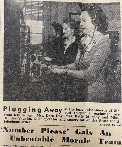 Women use old phone equipment