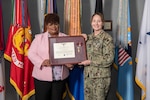 DLA Director Navy Vice Adm. Michelle Skubic and Patricia Littlejohn