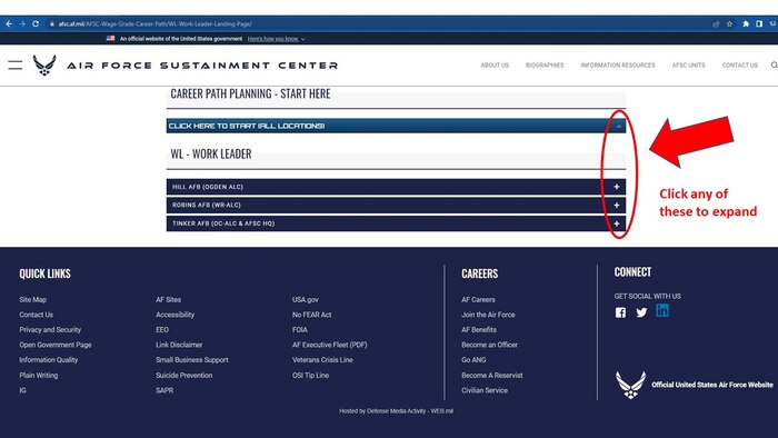 Step 3 of the Wage Grade Career Path Website