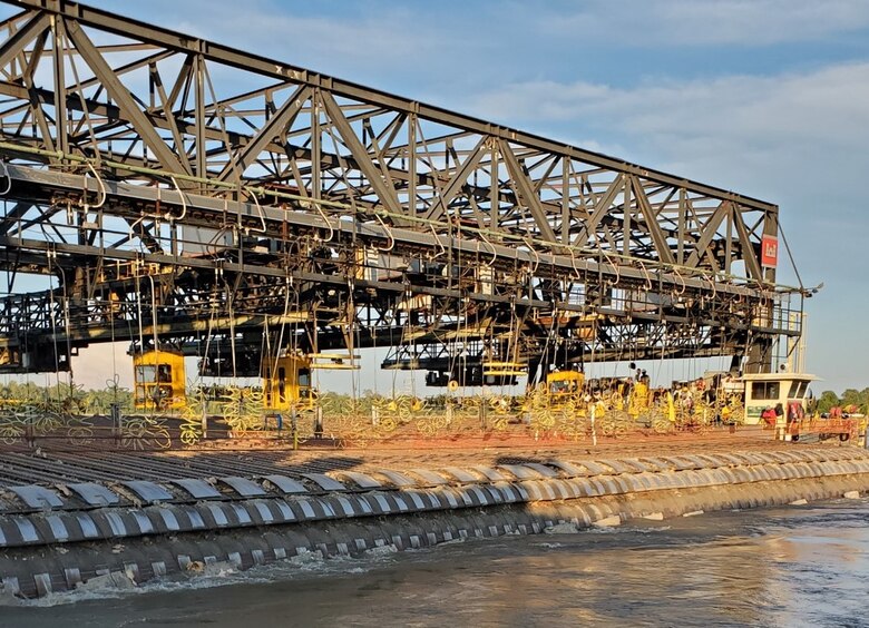 Channel Improvement Projects discussed during the Channel Improvement Team Meeting included Articulated Concrete Mattress operations, Mat Loading Unit operations, Bank Grading Unit Operations, and the Clearing and Snagging Unit operations, among other projects forecasted for the upcoming year.