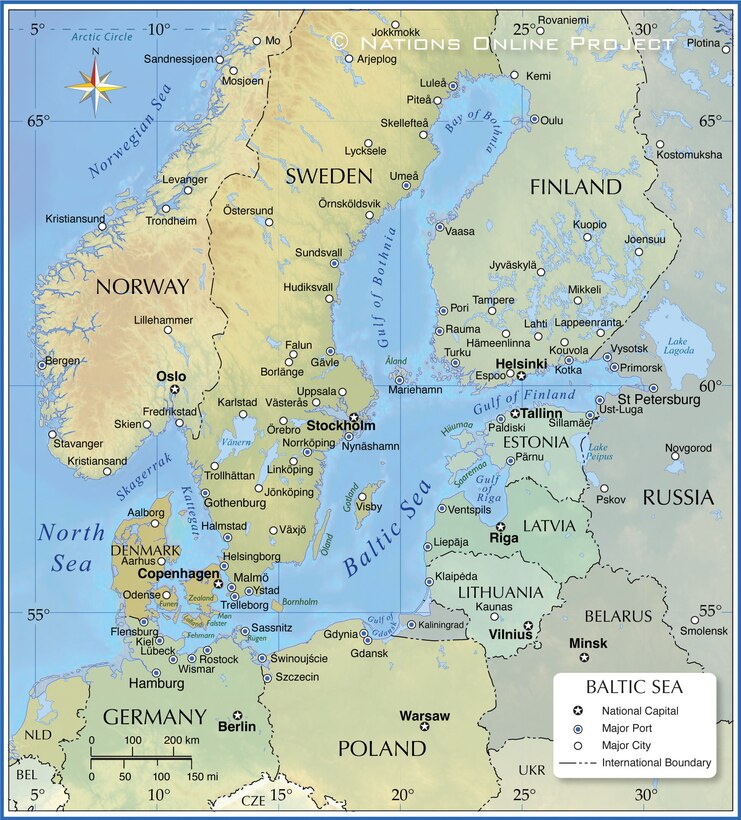 Political Map of the Baltic Sea. Image by: Nations Online Project