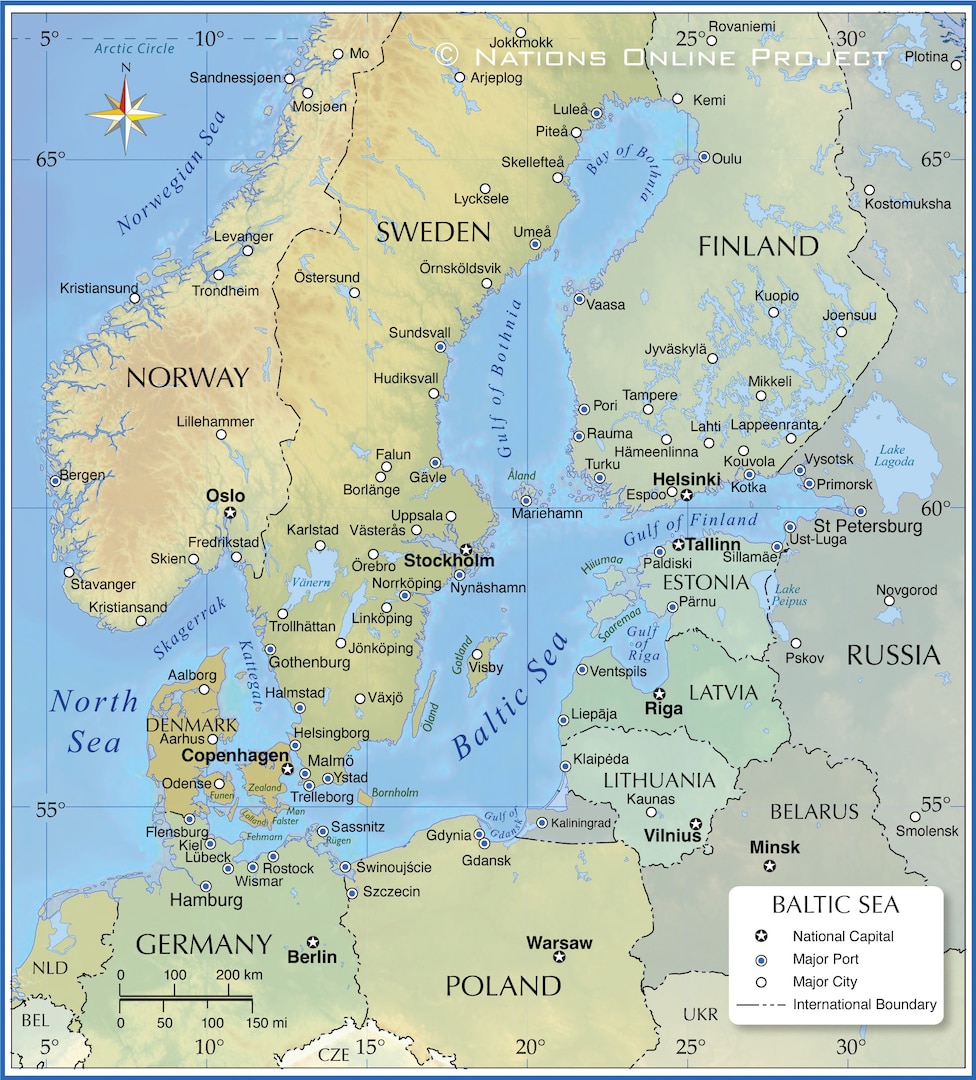 Political Map of the Baltic Sea. Image by: Nations Online Project