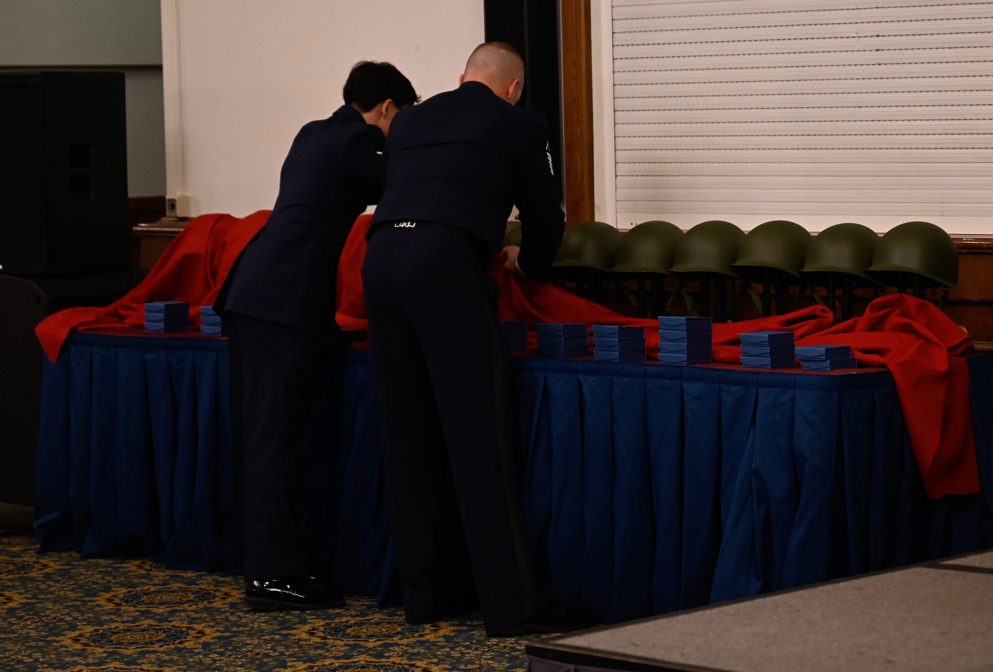 Proffers for the 435th Air Ground Operations Wing annual awards ceremony reveal awards that will be presented to each winner at Ramstein Air Base, Germany, March 4, 2023. The 435th AGOW is assigned to Third Air Force, U.S. Air Forces in Europe Command at Ramstein Air Base, Germany, and is USAFE’s first wing solely dedicated to supporting battlefield Airmen.