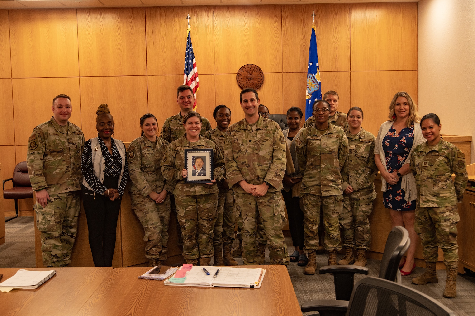 The legal team assigned to the 6th Air Refueling Wing pose for a photo at MacDill Air Force Base, Florida, Mar 3, 2023.