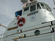 Superstructure of the 82-foot cutter Point Doran (WPB-82375) stationed in the  Port of Everett, Wash.