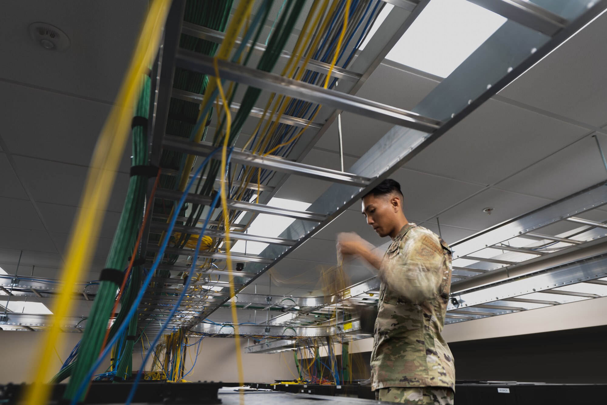 Network infrastructure technicians integrate and supervise network design, and configuration operations. (U.S. Air Force photo by Airman 1st Class Derrick Bole)