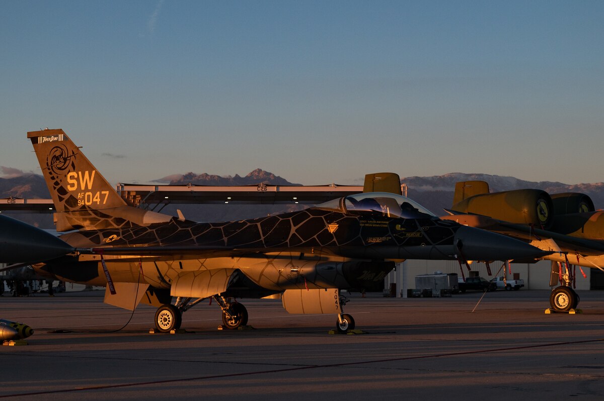 A photo of an aircraft parked on a flightline.