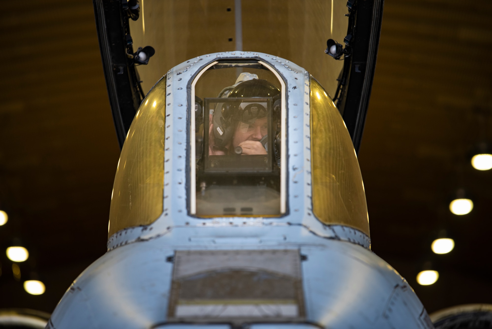 U.S. Air Force Capt. Sean Loughlin, 25th Fighter Squadron pilot, performs pre-flight checks on an A-10C Thunderbolt II before a Buddy Squadron 23-2 training sortie at Osan Air Base, Republic of Korea, March 8, 2023.