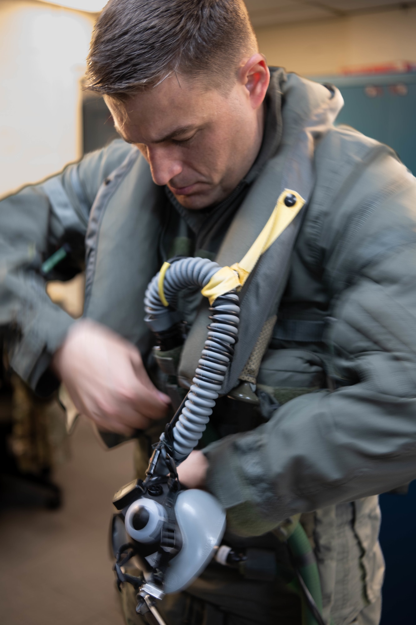 a photo of a pilot preparing to fly