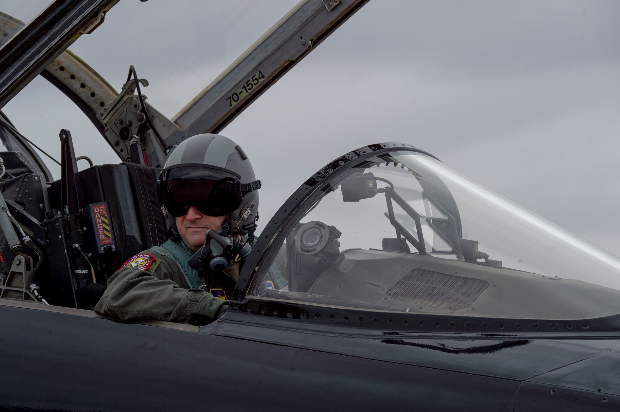 U.S. Air Force Maj. Gen. Phillip Stewart, 19th Air Force commander, taxis a T-38 Talon assigned to the 12th Flying Training Wing at Randolph Air Force Base, Texas, during 19th Air Force Commander’s Call and Fly-In at Holloman Air Force Base, New Mexico, March 3, 2023.