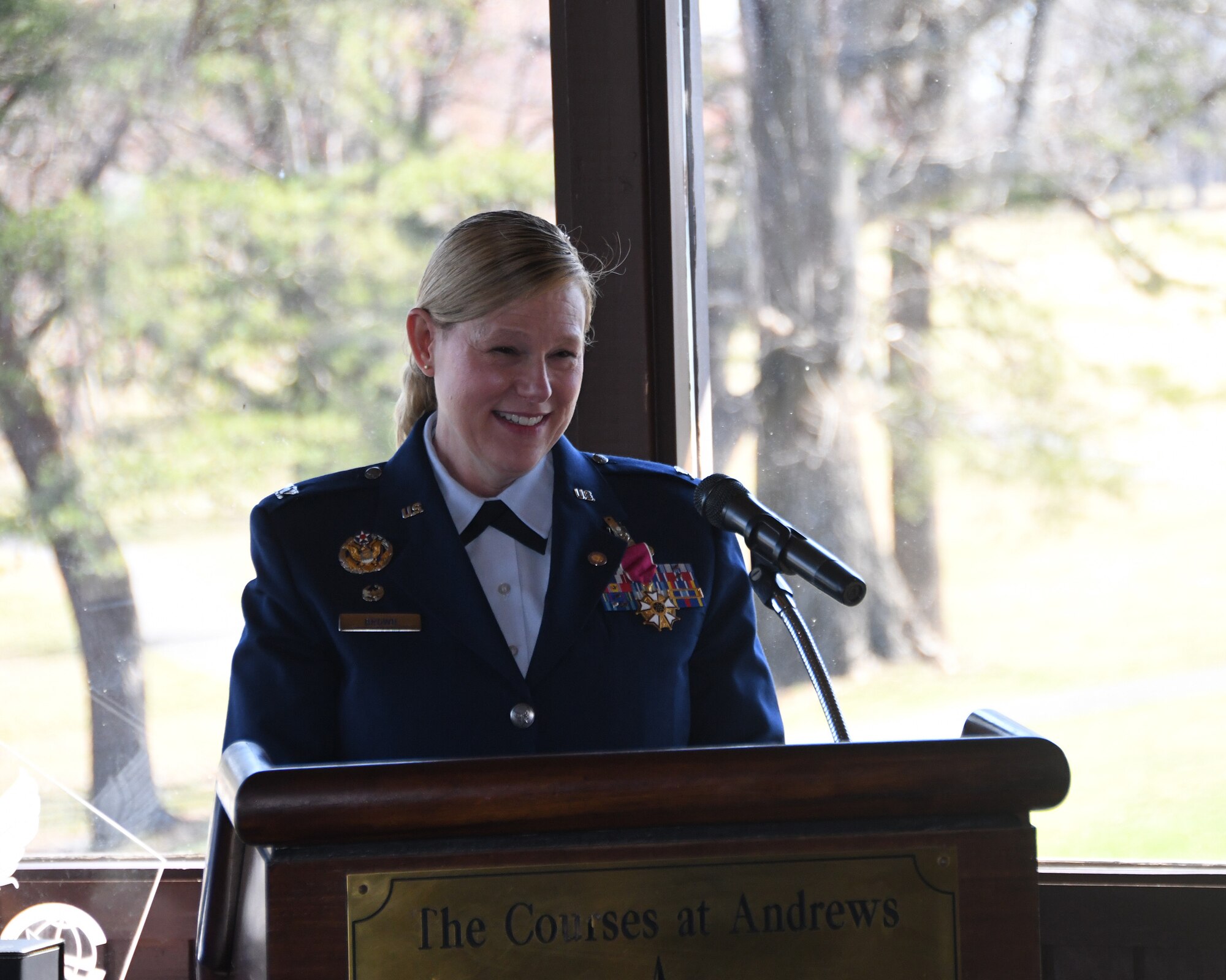 Col. Ann Brown, 459th Mission Support Group Commander, retired from the Air Force March 5, 2023, at Joint Base Andrews, Md. Her retirement ceremony held at The Courses at Andrews caps more than 33 years of honorable, decorated service.