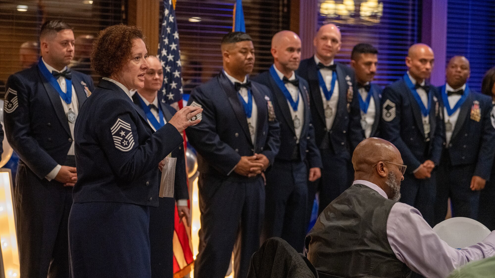The ceremony recognized 11 senior enlisted leaders from MacDill Air Force Base for their outstanding accomplishments. These inductees will serve in the highest enlisted rank and hold strategic leadership positions with tremendous influence at all levels of the Air Force. (U.S. Air Force photo by Airman 1st Class Zachary Foster)