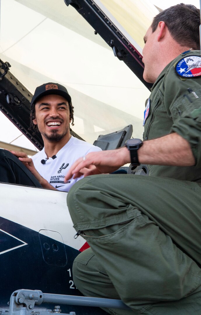 149th Fighter Wing hosts San Antonio Spurs point guard Tre Jones