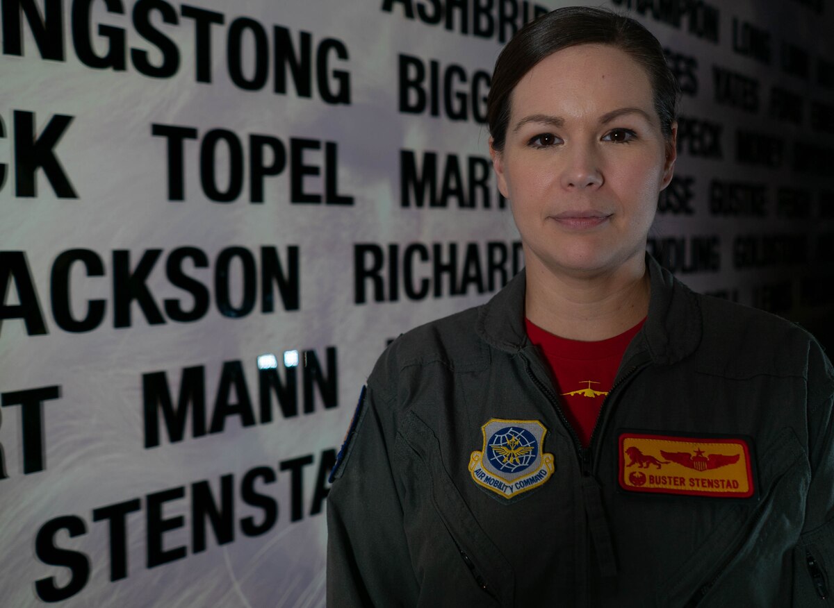 U.S. Air Force Lt. Col. Nicole Stenstad, 16th Airlift Squadron commander, poses for a photo.