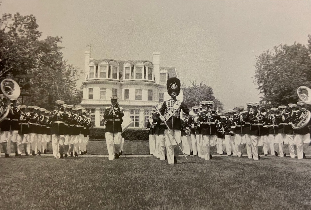 Marine Band on the lawn of the Home of the Commandants