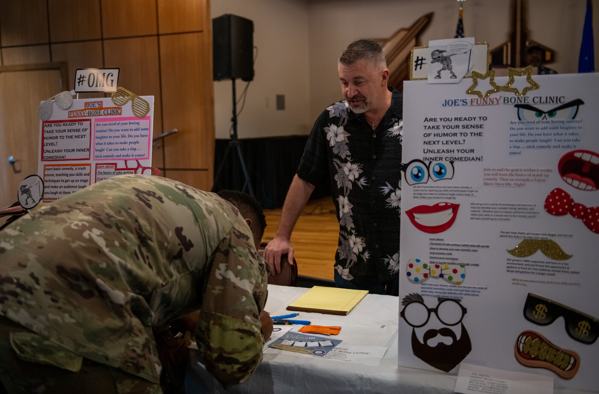An Airman signs up for a club