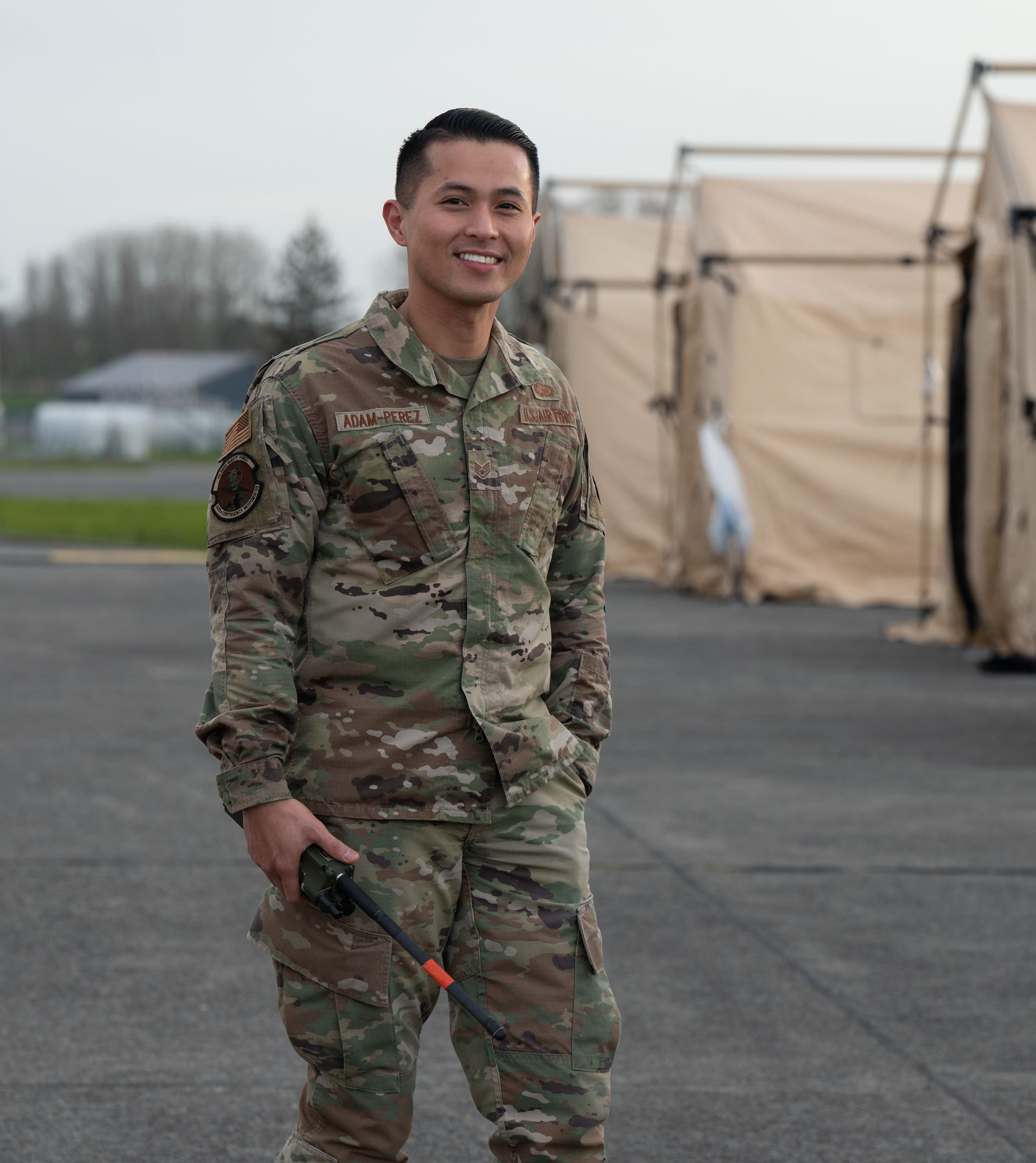 U.S. Air Force Staff Sgt. Jaicel Adam-Perez is one of two personnel in support of contingency operations (PERSCO) members for over 120 members who are participating in Exercise Agile Bison at Chièvres Air Base, Belgium, March 13, 2023.