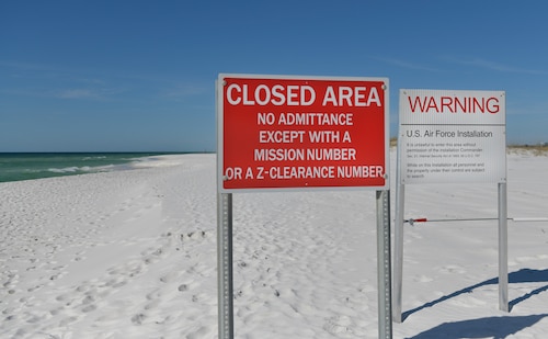 Eglin beach signs