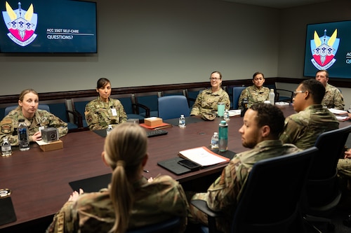 First Sergeants take part in a hotwash with the interviewee at Diamond Care intiative