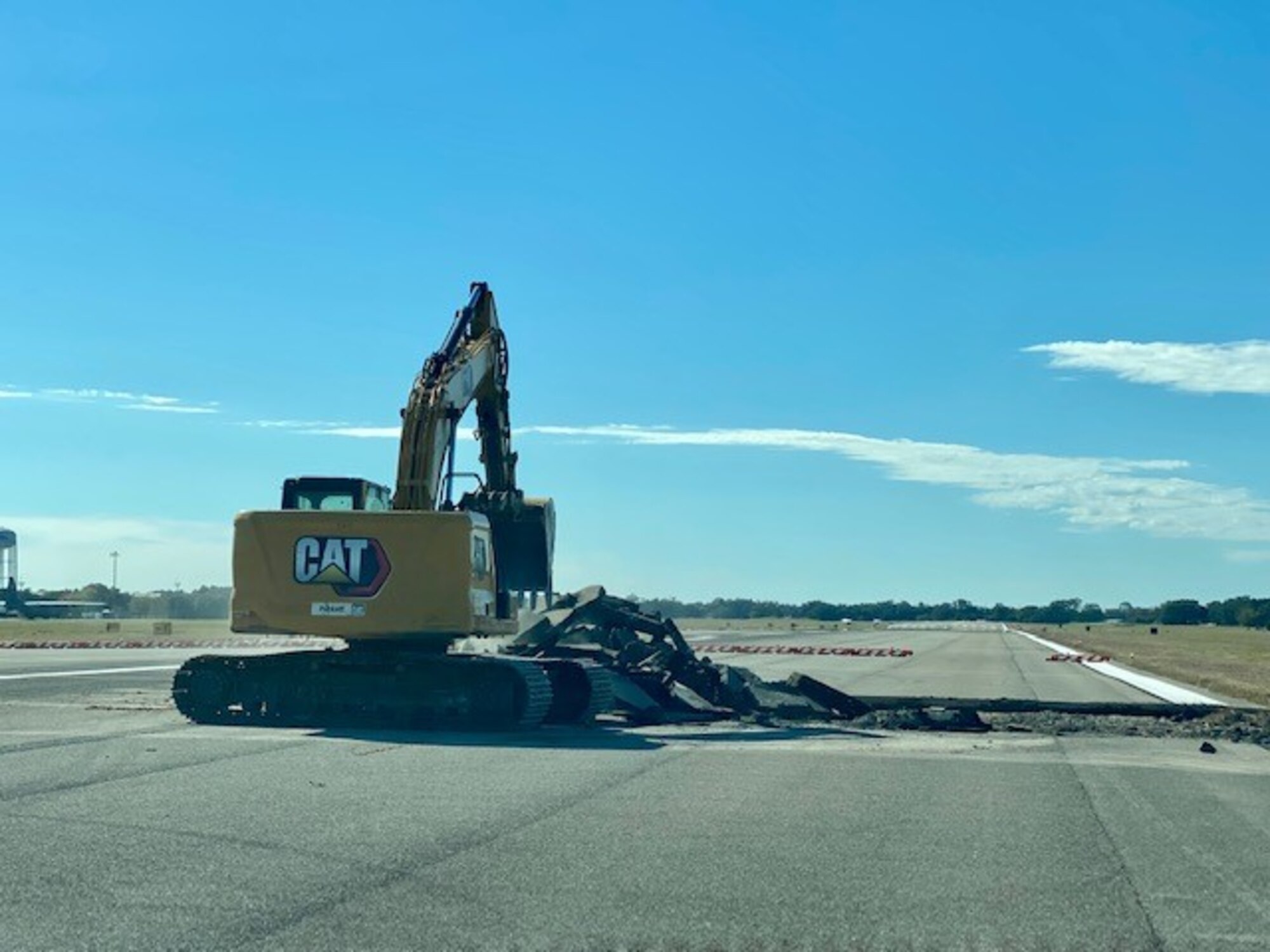 Repairs to a depression and drains under the flightline were completed in March, opening the flightline back for normal operations.