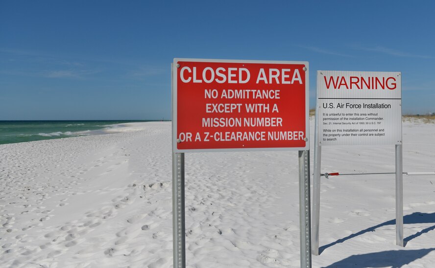 Eglin beach signs