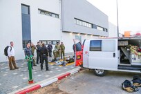 During a visit to Tel Aviv, Israel, members of the Missouri National Guard’s 7th Civil Support Team attend a show-and-tell of the Israel Home Front Command’s Expert Unit’s gear that is used during CBRNE missions.