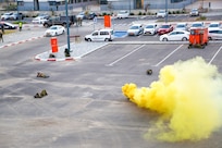 Israeli HFC Soldiers participate in a simulated chemical attack during a “walk” phase of a training event during a class in which the 7th CST observed on December 5, 2022.