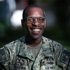 U.S. Navy Lt. Paul Kengara poses for a photo.