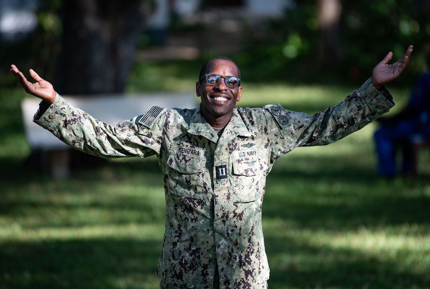 U.S. Navy Lt. Paul Kengara poses for a photo.