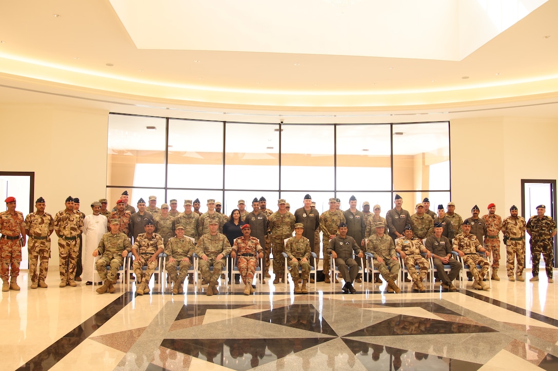 Citizen Soldiers and Airmen of the Arizona National Guard take a group photo with members of the Sultanate's Armed Forces during a recent Arizona National Guard trip to finalize a new State Partnership Program (SPP) agreement.  The SPP supports security cooperation objectives by developing enduring relationships with partnered countries.