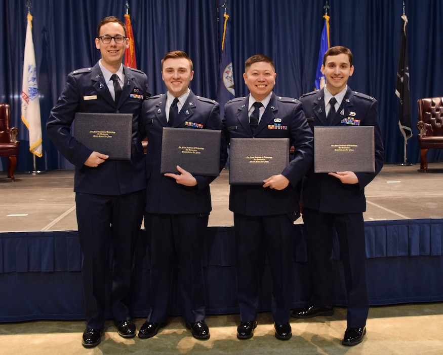 The Air Force Institute of Technology’s Graduate School of Engineering and Management will award 203 master’s and five doctorate degrees at a commencement ceremony at the National Museum of the U.S. Air Force, Wright-Patterson Air Force Base, March 23. (U.S. Air Force photo by Katie Scott)