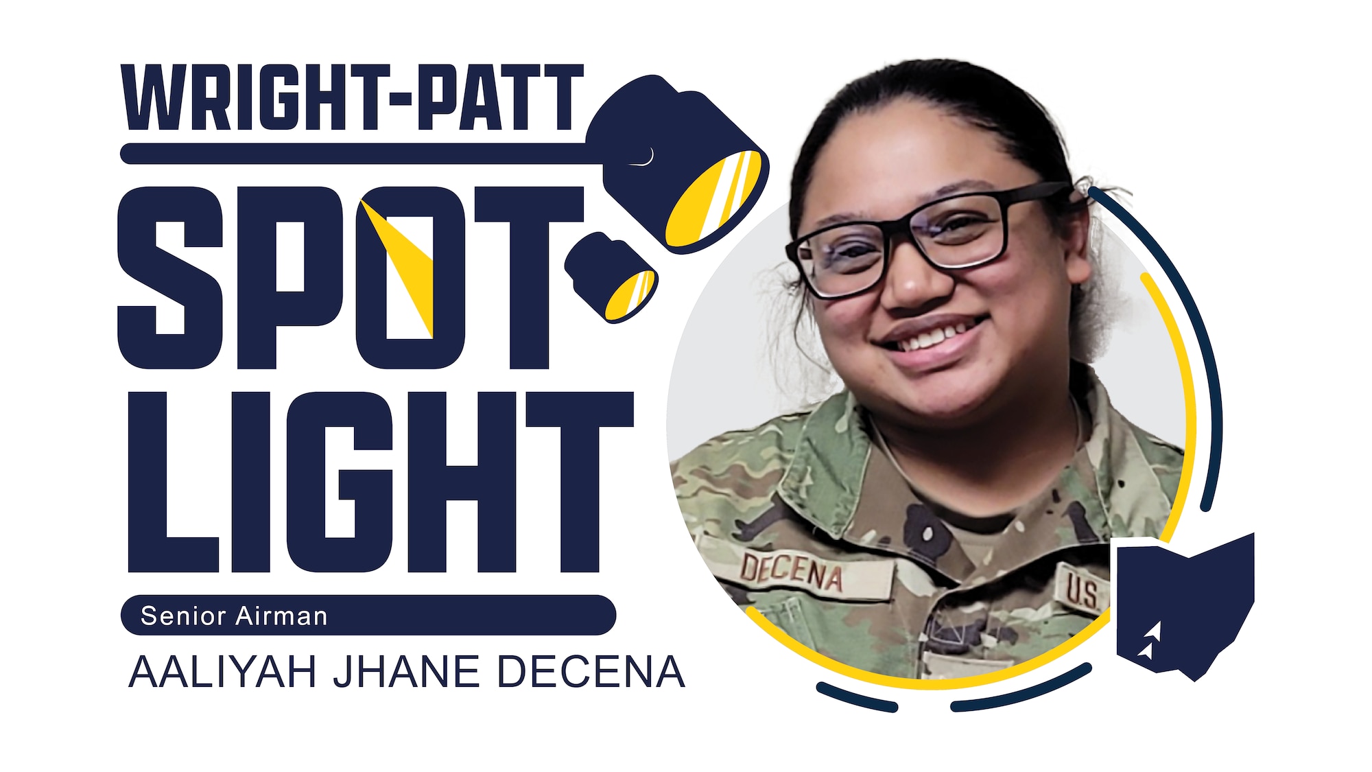 Senior Airman Aaliyah Jhane Decena spotlight graphic