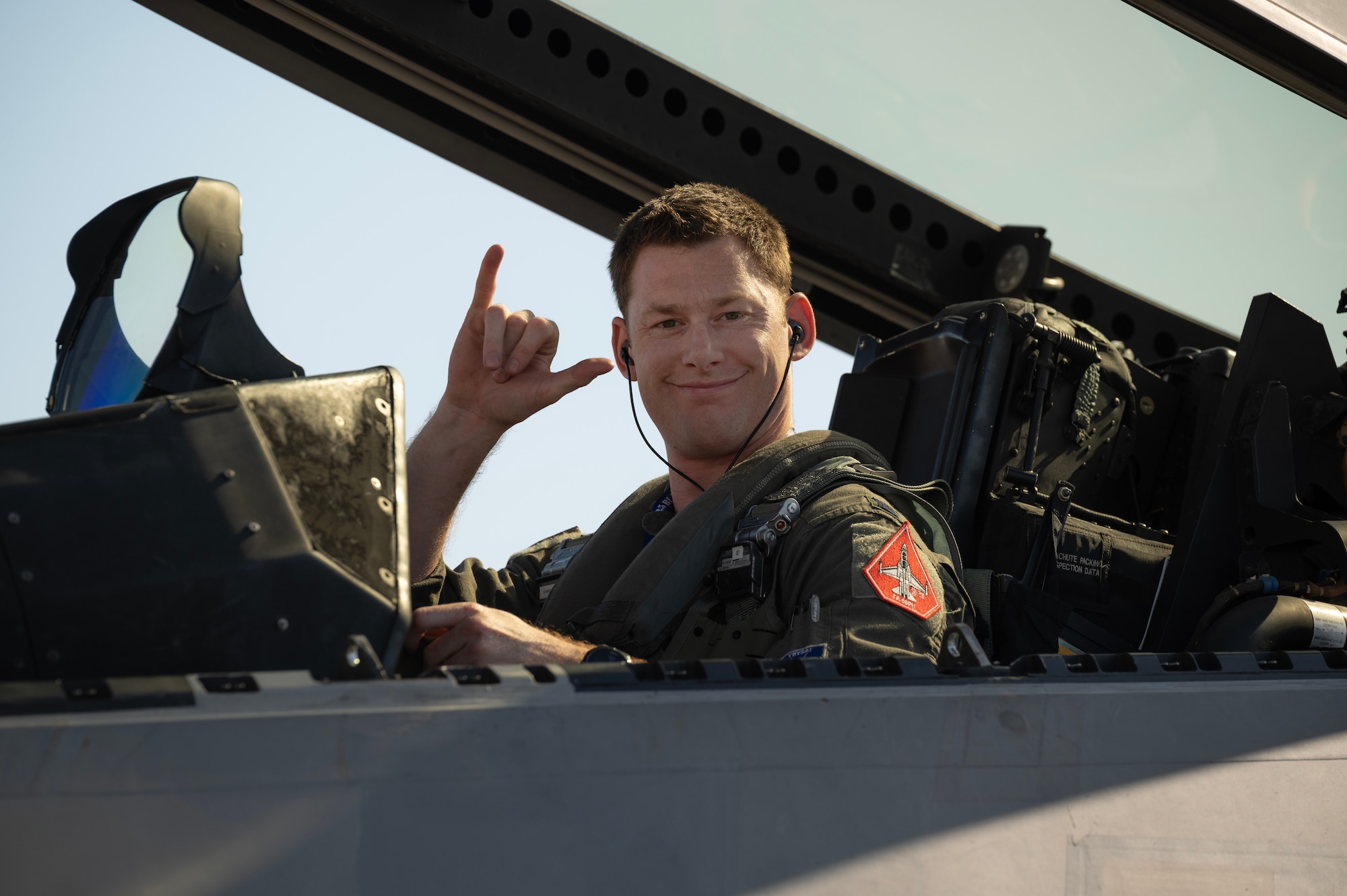 U.S. Air Force Capt. Karl Schroeder, 525th Fighter Squadron F-22A Raptor pilot, prepares to depart for a bilateral training flight out of Clark Air Base, Philippines, March 14, 2023. Bilateral training and cooperation with our Philippine Air Force counterparts enhances the mutual readiness required to defend security, prosperity, and peace throughout the Indo-Pacific region. (U.S. Air Force photo by Senior Airman Jessi Roth)