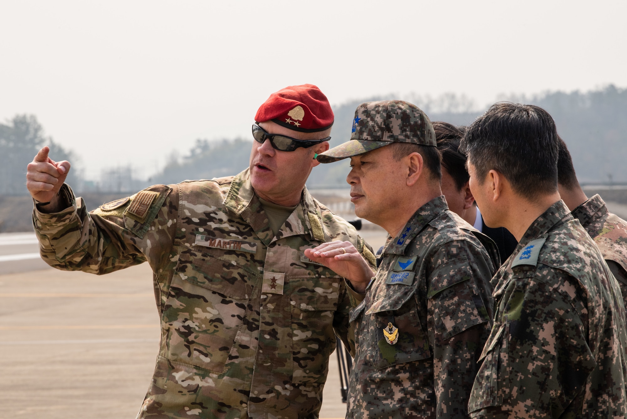 Photo of Airmen, Aircraft, operating on an alternate landing strip