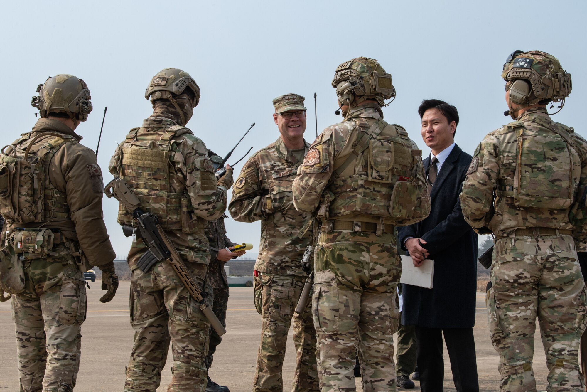 Photo of Airmen, Aircraft, operating on an alternate landing strip