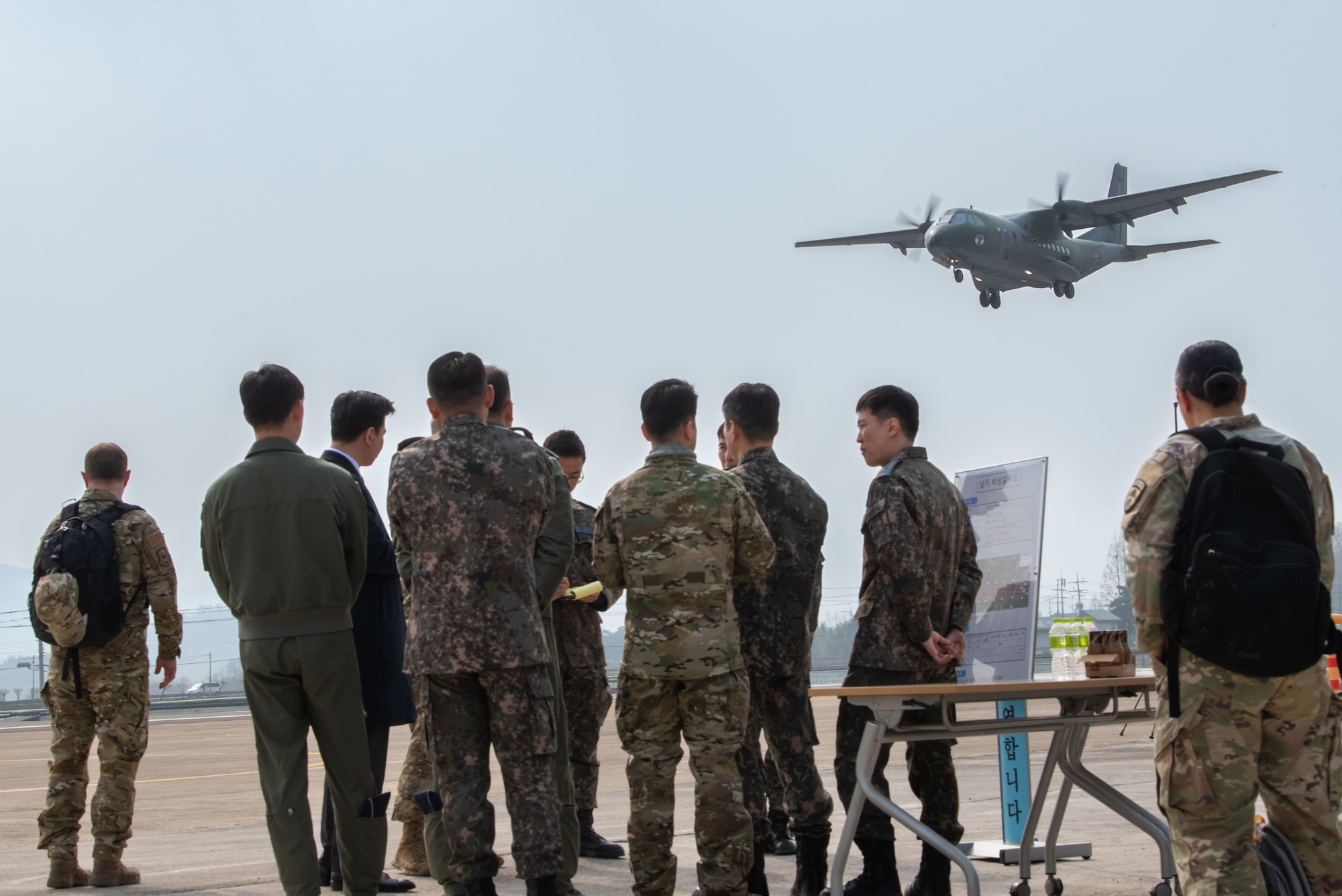 Photo of Airmen, Aircraft, operating on an alternate landing strip