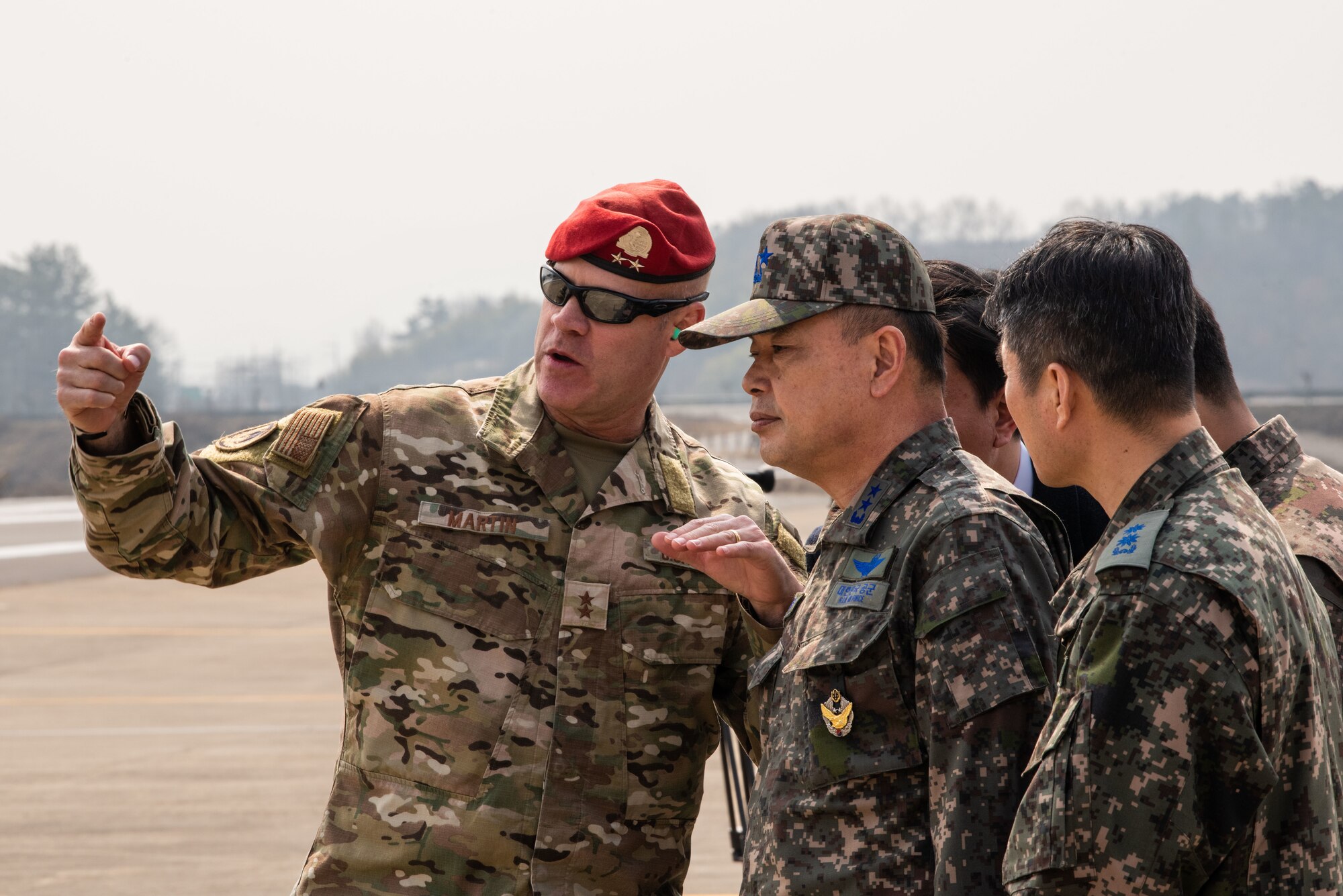 Photo of Airmen, Aircraft, operating on an alternate landing strip