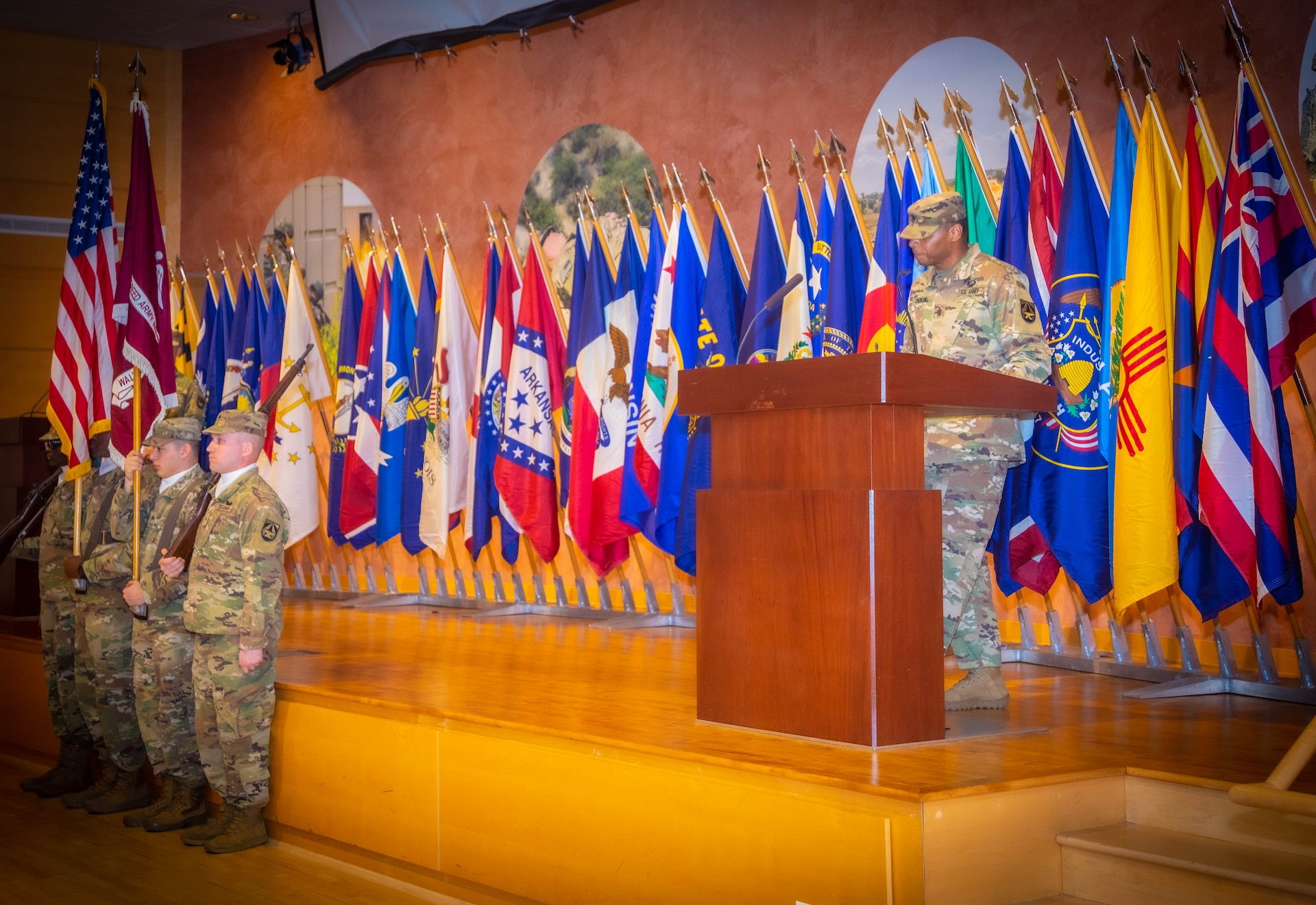Soldiers take part in change of responsibility ceremony