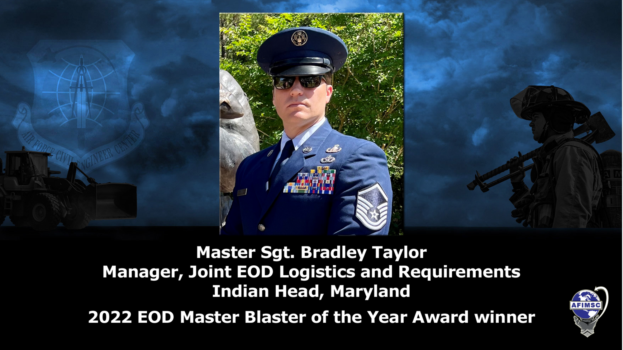 MSgt. Bradley Taylor, 2022 EOD Master Blaster of the Year Award winner