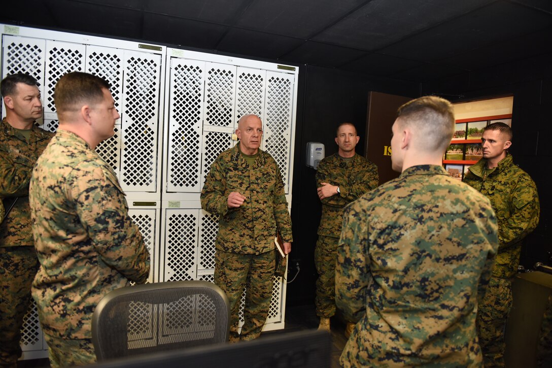 CMC visits with Military Police Marines