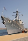 USS Bulkeley (DDG 84) is moored in Sal Island, Cabo Verde, during a scheduled port visit in support of the African Maritime Forces Summit (AMFS), Mar. 19, 2023. Hosted by U.S. Naval Forces Europe and Africa (NAVEUR-NAVAF), the African Maritime Forces Summit (AMFS) is a strategic-level forum that brings African maritime and naval infantry leaders together with their international partners to address transnational maritime security challenges within African waters including the Atlantic Ocean, Indian Ocean, and Mediterranean Sea.