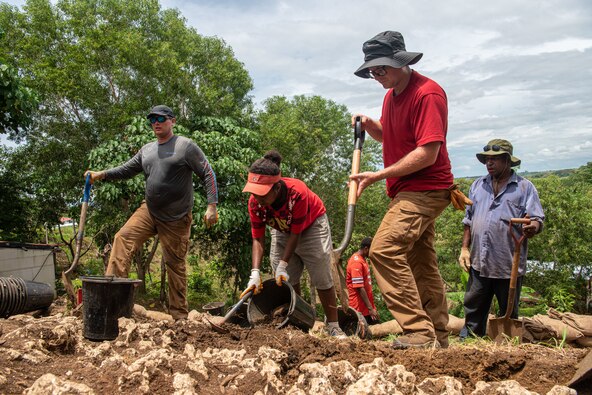Ms. Grinta Ale’eke, Field Archaeologist Solomon Islands Museum, and service members assigned to the Defense POW/MIA Accounting Agency (DPAA), and local workers excavate dirt in a unit, March 10, 2023 in Guadalcanal, Solomon Islands. The team excavates areas of interest narrowed down by the Scientific Recovery Expert in order to find possible evidence or osseous linked to unaccounted-for U.S. personnel. Guadalcanal was the location of many important battles in the Pacific Theater during WWII between the Allies and the Japanese and there are still 5,800 missing U.S. service members in the region.