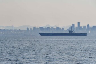 USS Theodore Roosevelt (CVN 71) transits Puget Sound.