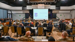 Local city and state organizations met with base officials March 15, 2023, at Hill Air Force Base, Utah, to discuss how to operate in a multi-agency response to an aircraft accident